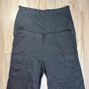 Lot of 2 National Patrol Cargo Pants 2XL Regular Black 46x32 Ripstop Tactical